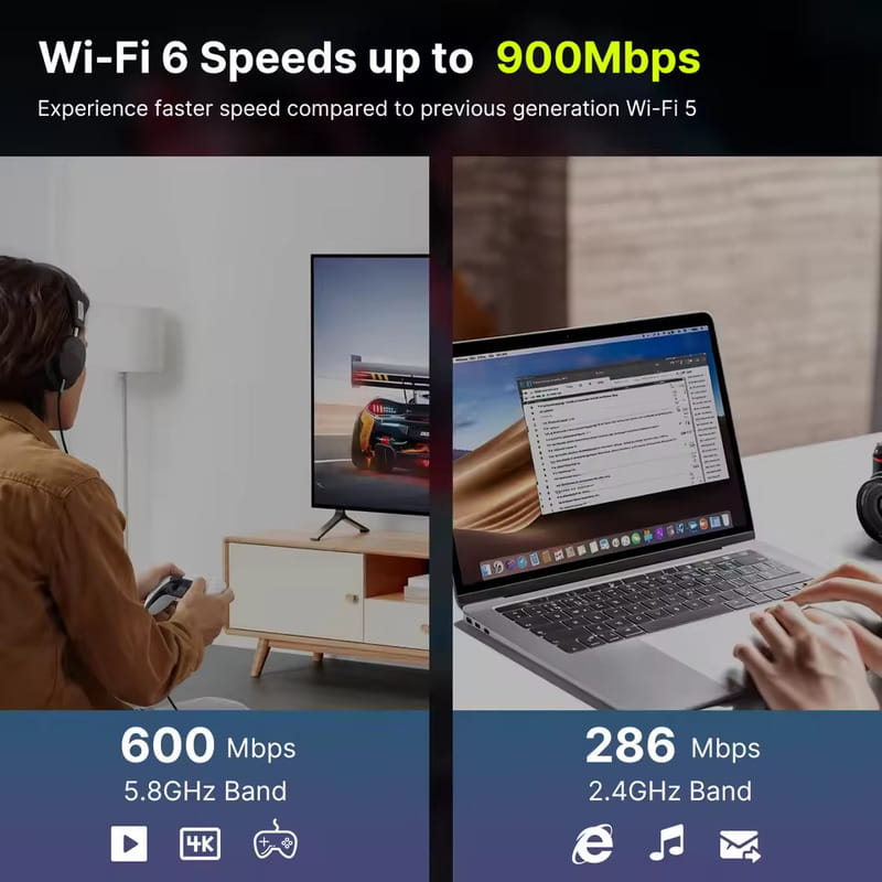 Беспроводной адаптер Fenvi FU-AX900 Wi-Fi 6, Bluetooth 5.3 Dual Band 2.4G 5G
