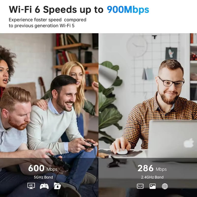Беспроводной адаптер Fenvi FU-AX900ВT Wi-Fi 6, Bluetooth 5.3 Dual Band 2.4G 5G