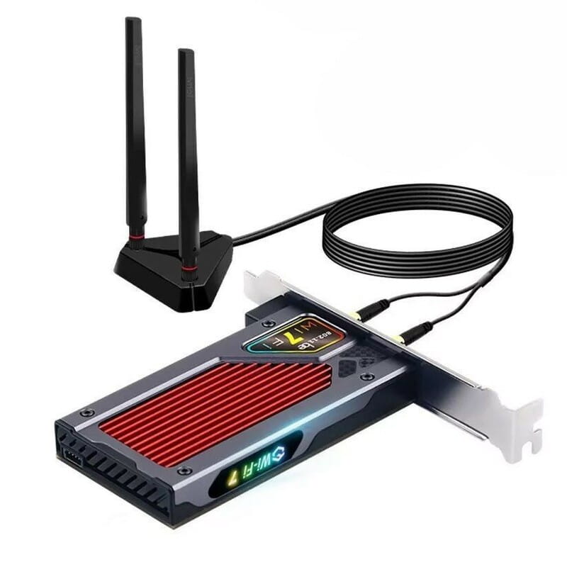 Беспроводной адаптер Fenvi FV-BE8800RGB Wi-Fi 7, Bluetooth 5.4 Gaming Tri Band 2.4G/5G/6GHz