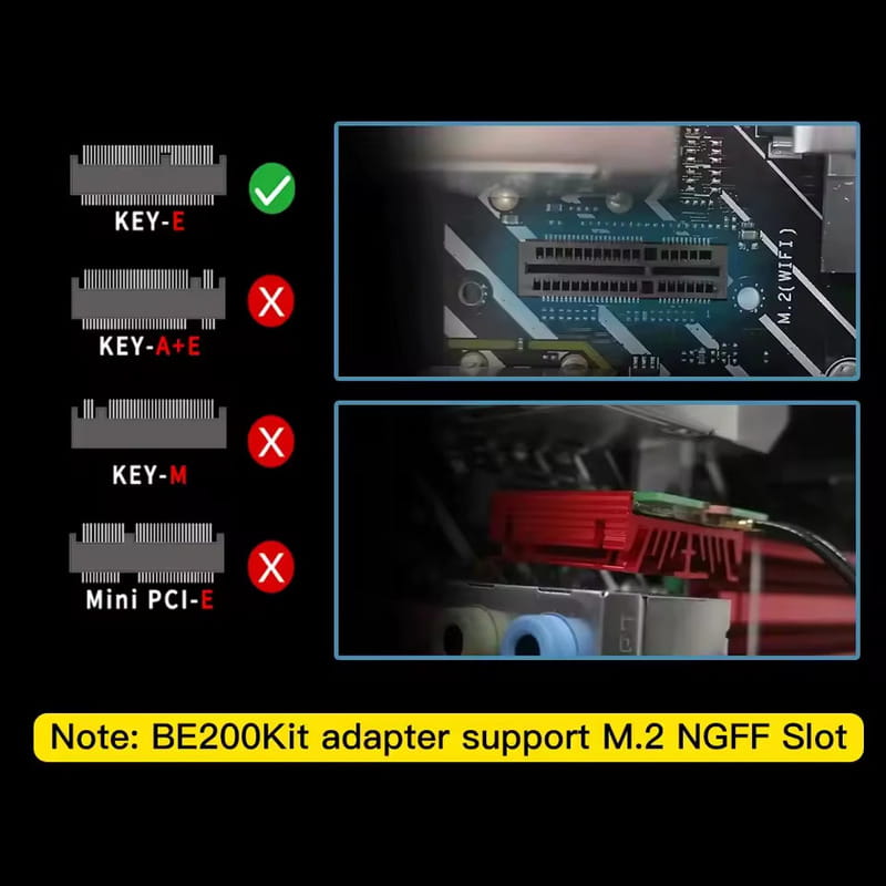 Беспроводной адаптер Fenvi FV-BE200NG Wi-Fi 7, Bluetooth 5.4 Adapter, Tri-band 2.4G/5G/6GHz
