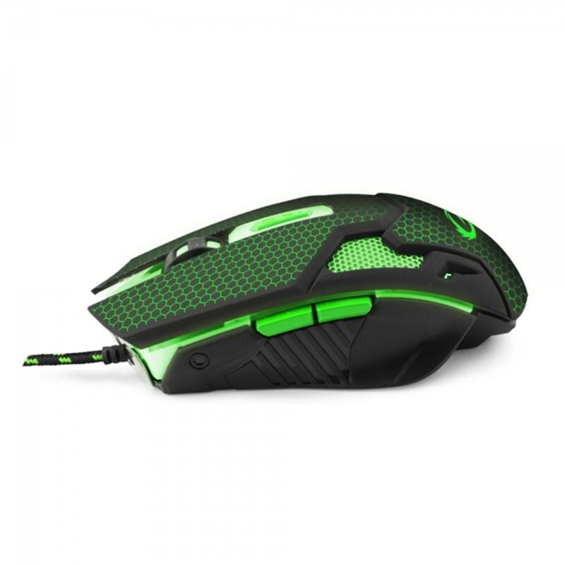 Мышь Esperanza EGM207G Cobra Black/Green USB