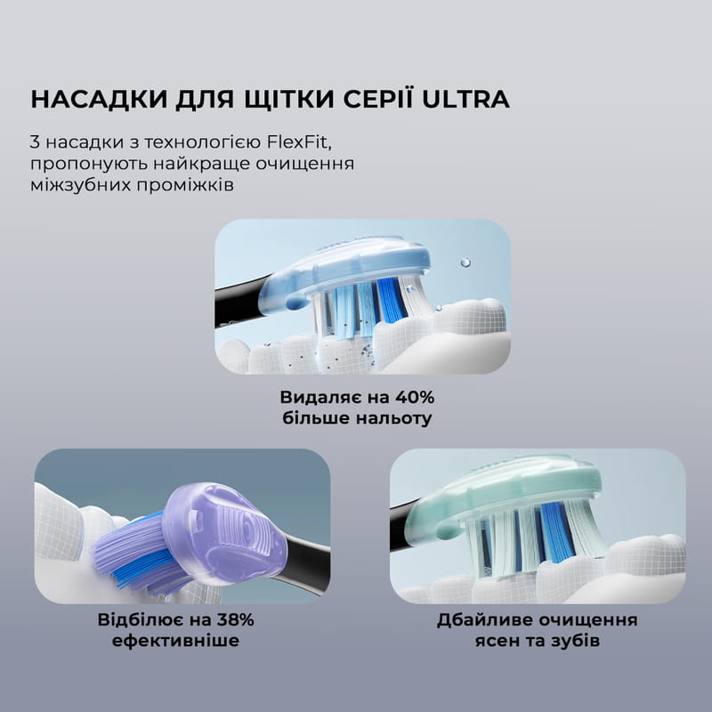 Розумна зубна електрощітка Oclean X Pro 20 Set Electric Toothbrush Black (6970810556964)