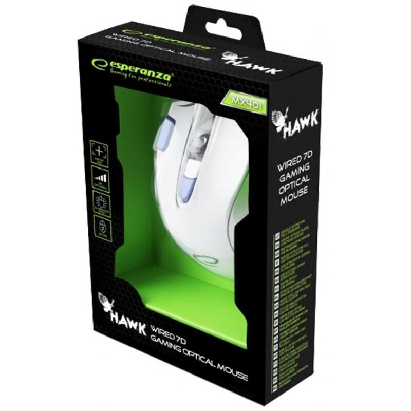 Мишка Esperanza MX401 Hawk (EGM401WB) White/Blue USB
