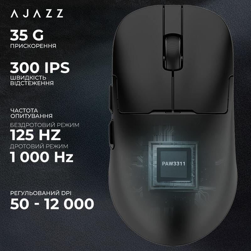 Мышь беспроводная Ajazz AJ159P MC Black (AJ159P-MC-B)