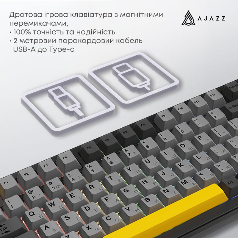 Клавиатура Ajazz AK820 Max Magnetic Switch Black (AK820MAX-WM-BGY)
