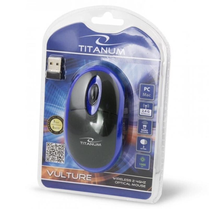 Мышь беспроводная Esperanza Titanum TM116B Black-Blue USB