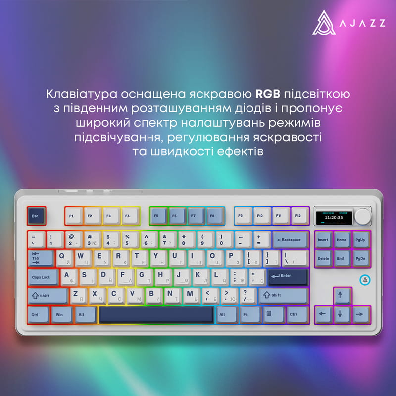 Клавиатура беспроводная Ajazz AK870 Plus Murad Switch White (AK870-MU-BWD)