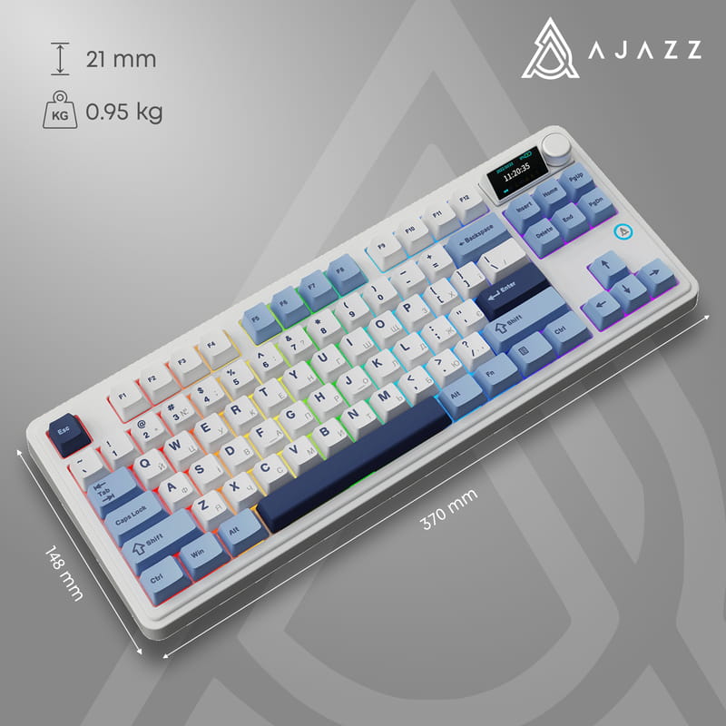 Клавиатура беспроводная Ajazz AK870 Plus Murad Switch White (AK870-MU-BWD)