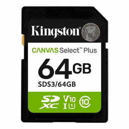 Карта пам`яті SDXC 64GB UHS-I Class 10 Kingston Canvas Select Plus R100MB/s (SDS3/64GB)