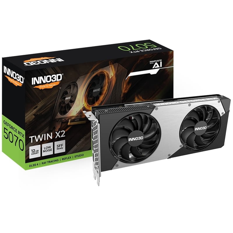 Вiдеокарта GF RTX 5070 12GB GDDR7 Twin X2 Inno3D (N50702-12D7-195064N)