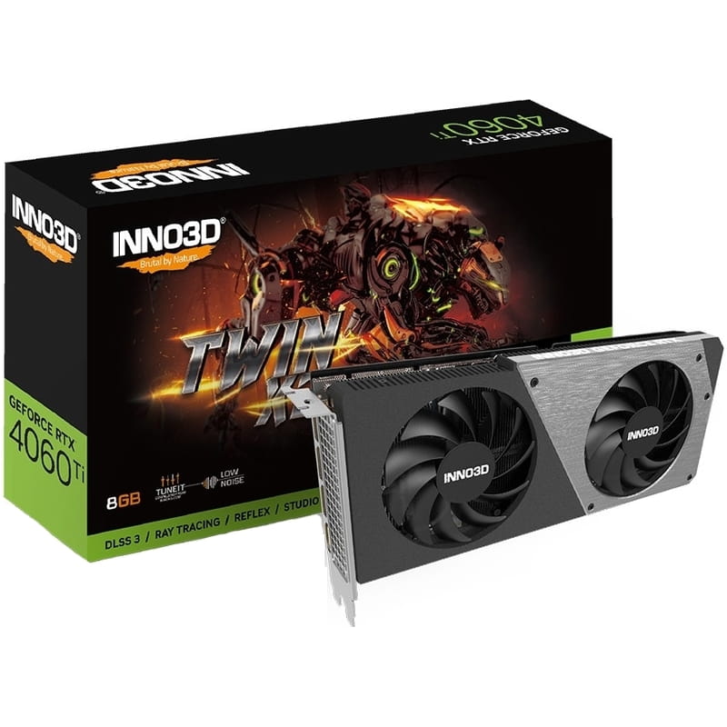 Вiдеокарта GF RTX 4060 Ti 8GB GDDR6 Twin X2 Inno3D (N406T2-08D6-171153N)