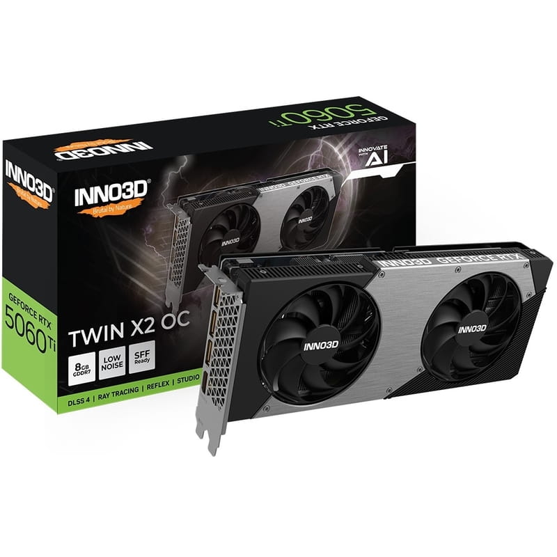 Вiдеокарта GF RTX 5060 Ti 8GB GDDR7 Twin X2 OC Inno3D (N506T2-08D7X-193075N)