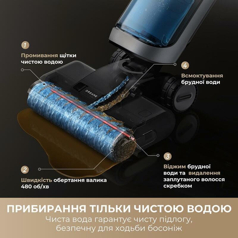Аккумуляторный моющий пылесос Dreame Wet & Dry Vacuum Cleaner H14 AE (HHR30E)