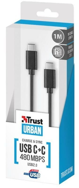 Кабель Trust Urban USB 2.0 Type-C - USB Type-C 1m, Black (21176)