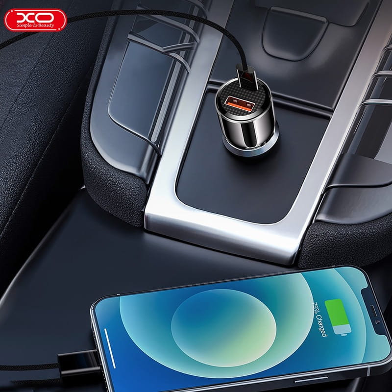Автомобильное зарядное устройство XO CC58 (USB, USB-C, 3.25A) 95W Dark Grey
