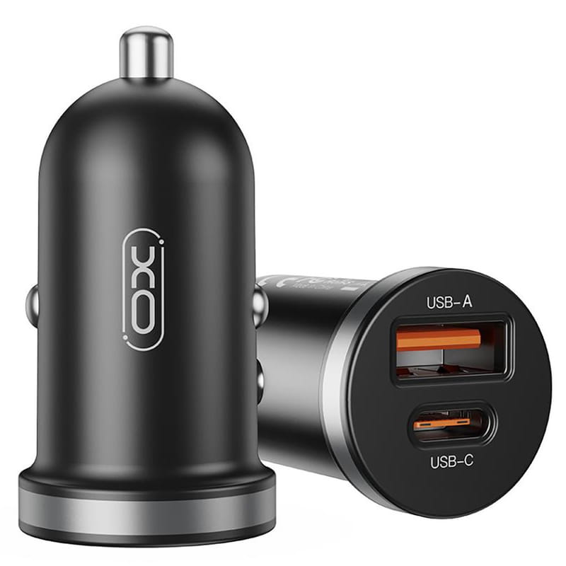Автомобильное зарядное устройство XO CC56 (USB, USB-C, 3A) 30W Black