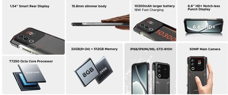 Смартфон Doogee Blade20 Ultra 8/512GB Black/Silver
