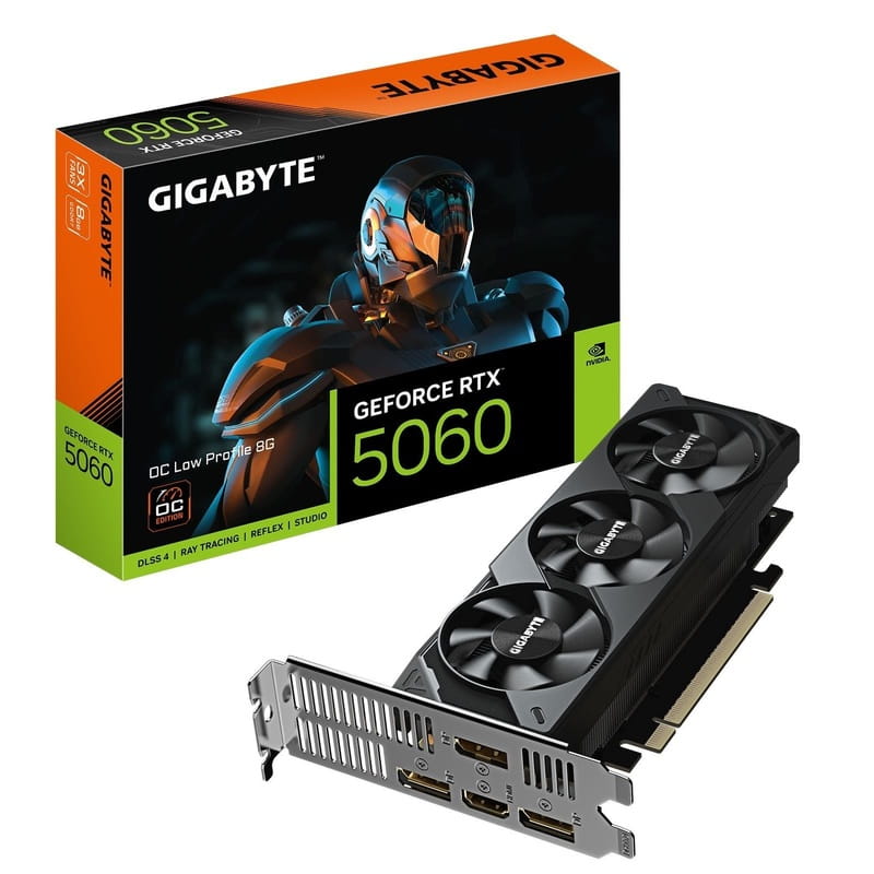 Видеокарта GF RTX 5060 8GB GDDR7 Low Profile OC Gigabyte (GV-N5060OC-8GL)
