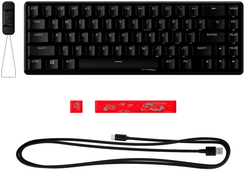Клавиатура HyperX Alloy Origins 65 Red RGB ENG/UA Black (4P5D6AA)