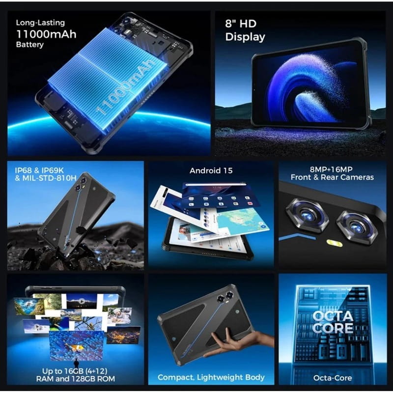 Планшет Oukitel RT3 Plus 4/128GB Blue (6941749808530)