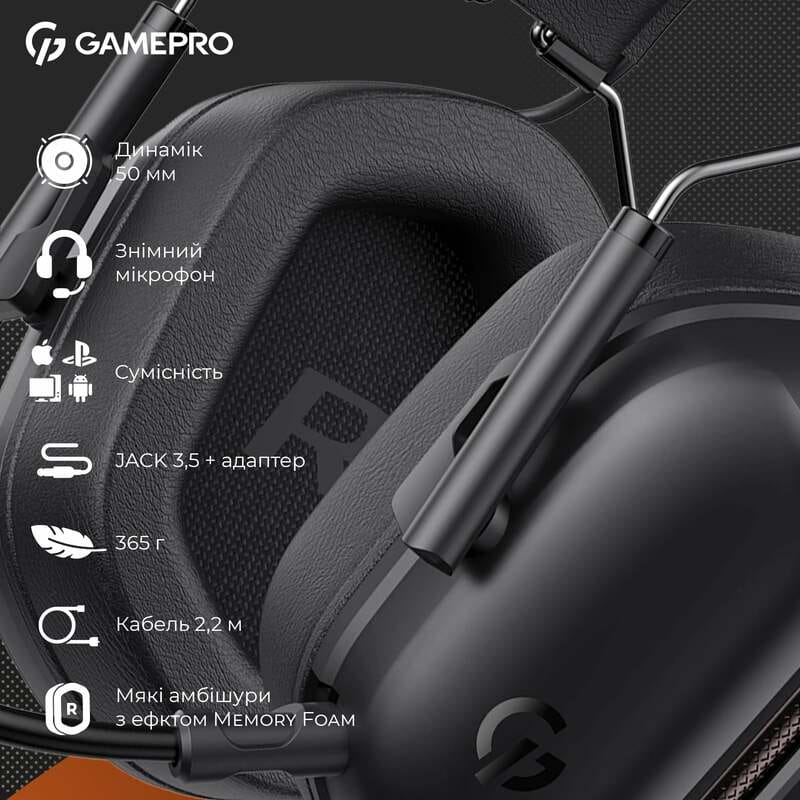Гарнитура GamePro Genesis Hunter Black (HS1350B)