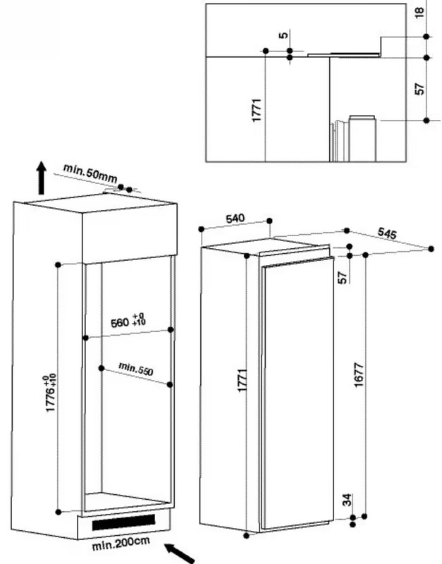 Вбудований холодильник Whirlpool ARG 18082 A++