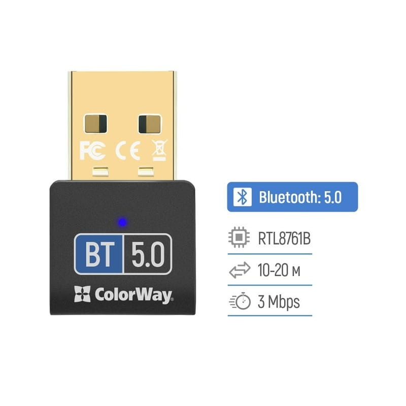 Адаптер Bluetooth 5.0 ColorWay (CW-AD-BT50)