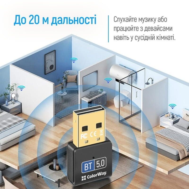 Адаптер Bluetooth 5.0 ColorWay (CW-AD-BT50)