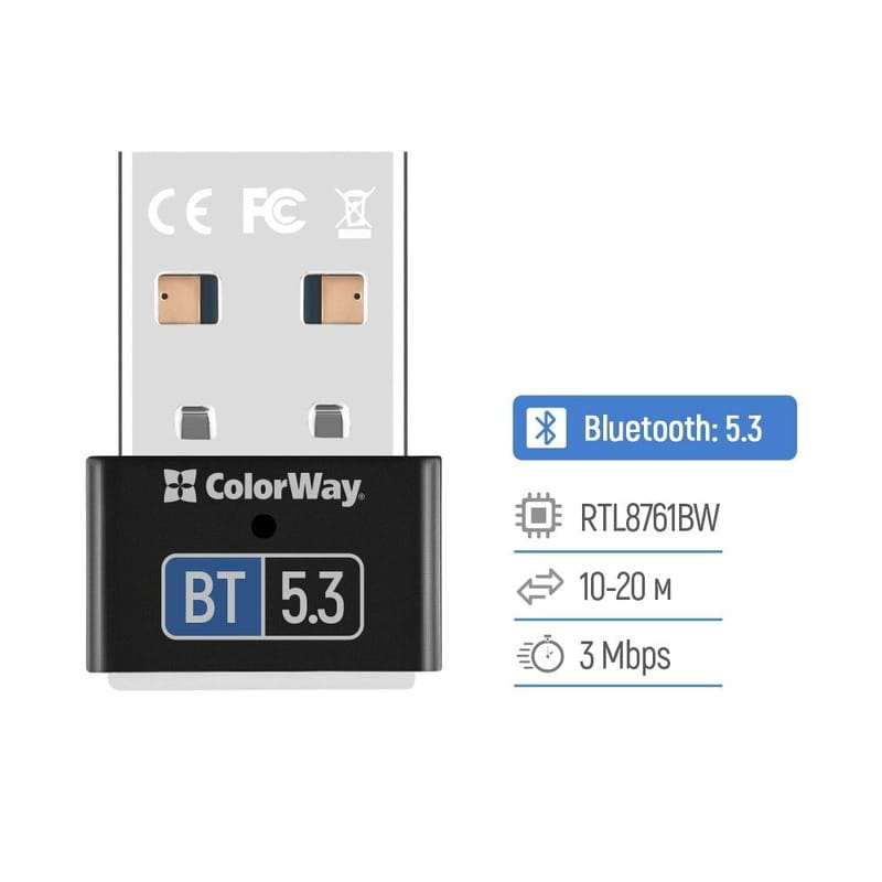 Адаптер Bluetooth 5.3 ColorWay (CW-AD-BT53)