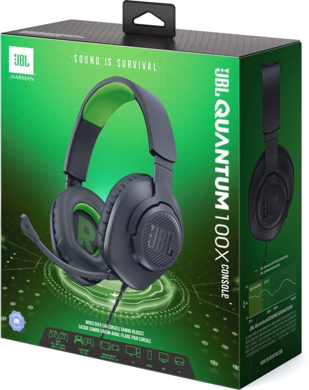 Гарнiтура JBL Quantum 100X Console Black (JBLQ100XBLKGRN)