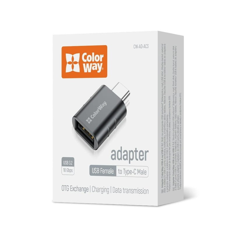 Купить Адаптер Colorway USB - USB-C 3.2 (CW-AD-AC3) Адаптер Colorway USB - USB-C 3.2 (CW-AD-AC3)