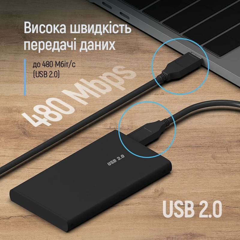 Кабель Colorway USB - USB V 2.0 (M/M), 1 м, Black (CW-CBUU071-BK)