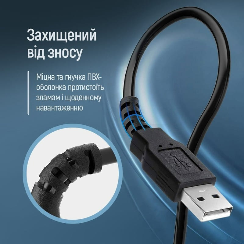 Кабель ColorWay USB - USB V 2.0 (M/F), 1.8 м, Black (CW-CBUF076-BK)