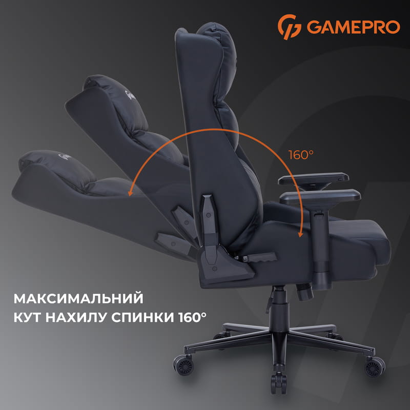 Крісло для геймерів GamePro GC695B Black