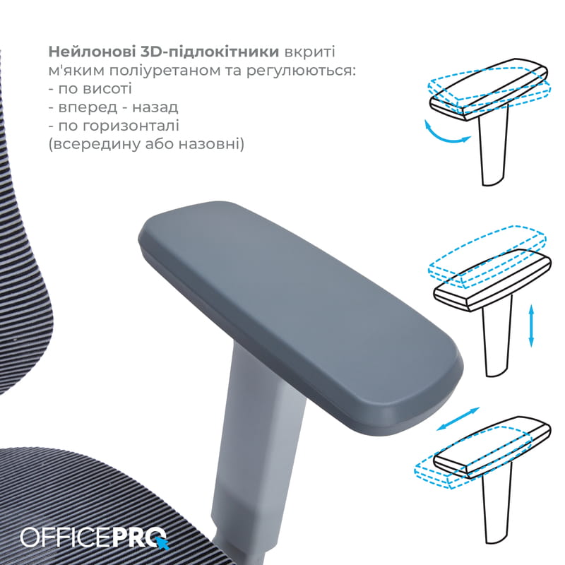 Кресло офисное OfficePro Atlas OC630-G-DG-DG Gray/Dark Gray