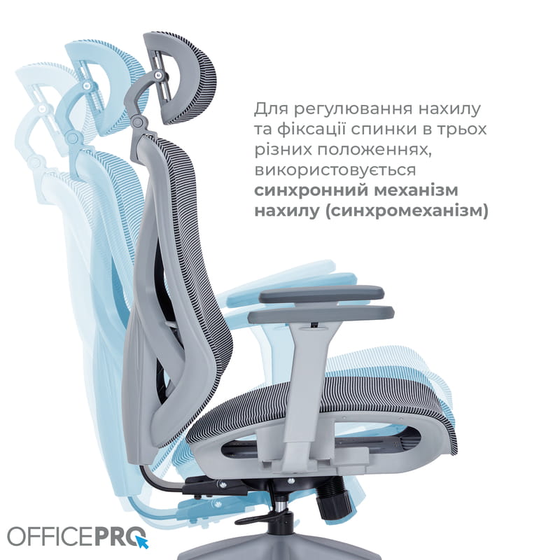 Кресло офисное OfficePro Atlas OC630-G-DG-DG Gray/Dark Gray