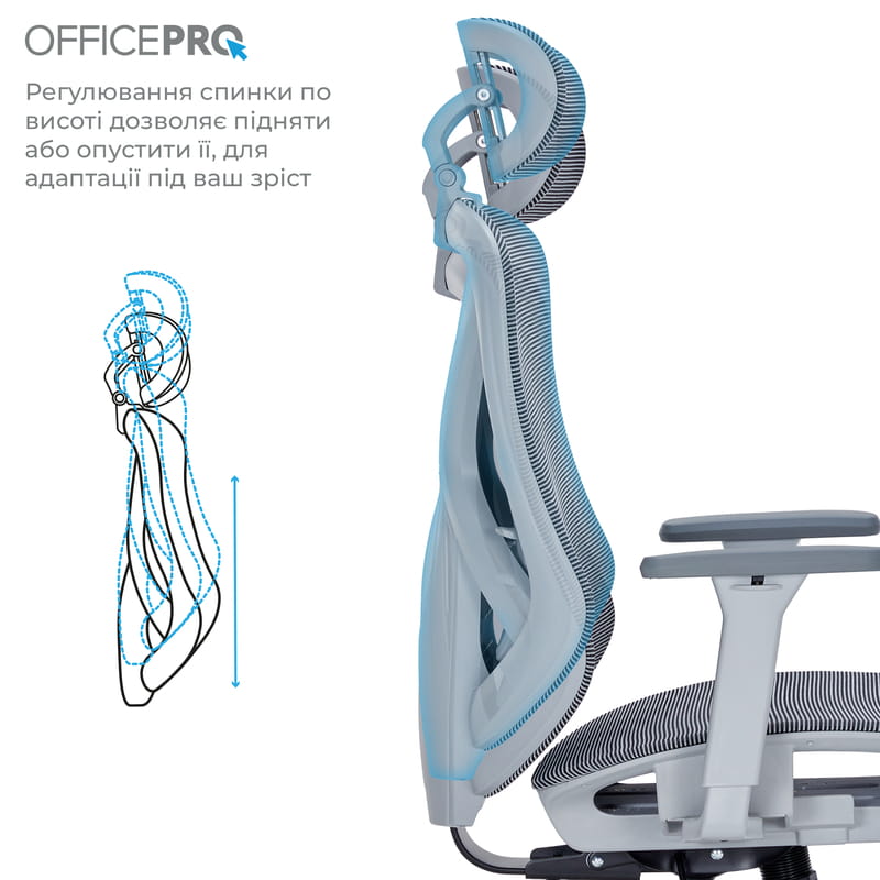 Кресло офисное OfficePro Atlas OC630-G-DG-DG Gray/Dark Gray