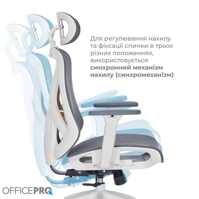 Кресло офисное OfficePro Atlas OC630-W-DG-DG White/Dark Gray