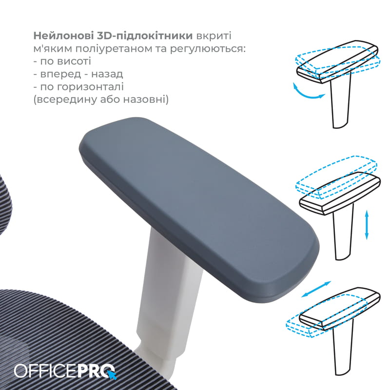 Кресло офисное OfficePro Atlas OC630-W-DG-DG White/Dark Gray