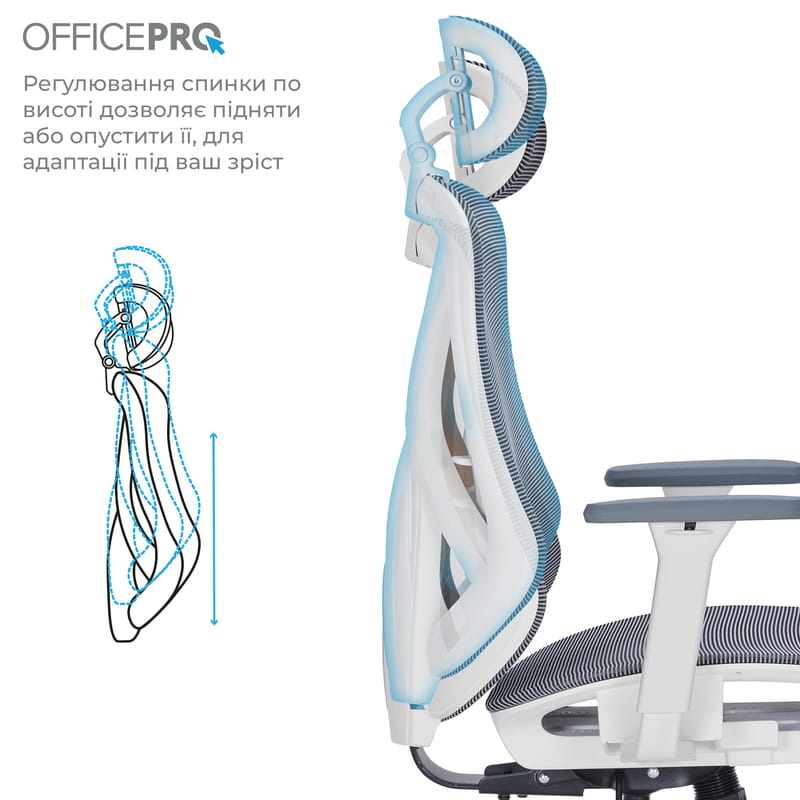 Кресло офисное OfficePro Atlas OC630-W-DG-DG White/Dark Gray