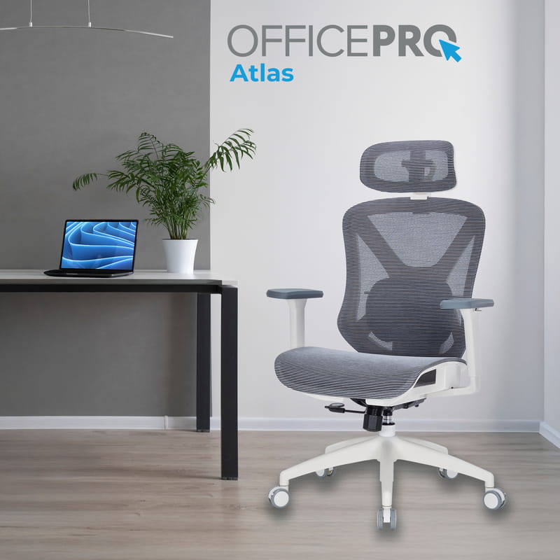 Кресло офисное OfficePro Atlas OC630-W-DG-DG White/Dark Gray