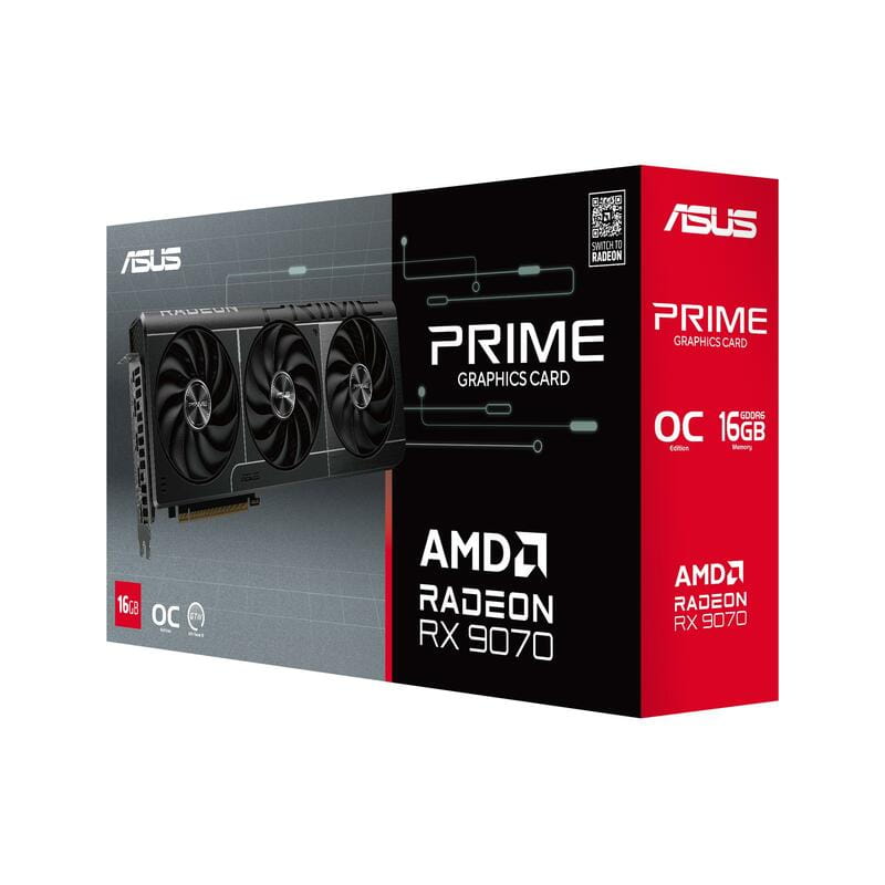 Видеокарта AMD Radeon RX 9070 16GB GDDR6 Prime Evo OC Asus (PRIME-RX9070-O16G-EVO)