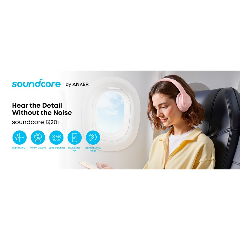 Bluetooth-гарнітура Anker SoundCore Q20i Pink (A3004G52)