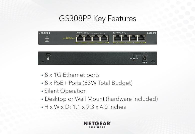 Комутатор Netgear GS308PP-100EUS