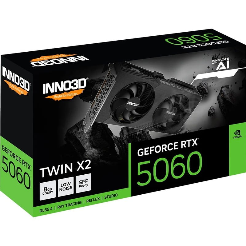 Вiдеокарта GF RTX 5060 8GB GDDR7 Twin X2 Inno3D (N50602-08D7-195071N)