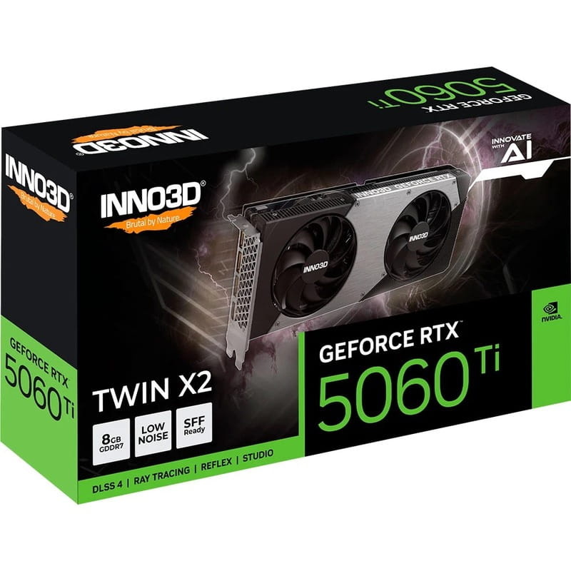 Вiдеокарта GF RTX 5060 Ti 8GB GDDR7 Twin X2 Inno3D (N506T2-08D7-193075N)
