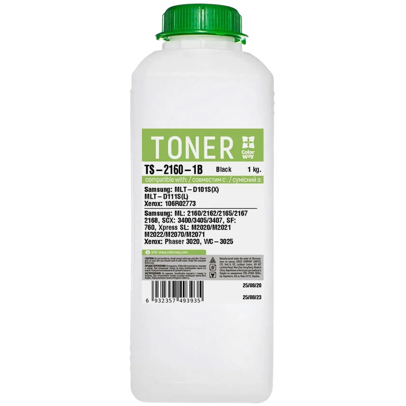 Тонер ColorWay (TS-2160-1B) Samsung ML2160/2165/SCX3400/3405, 1000 г