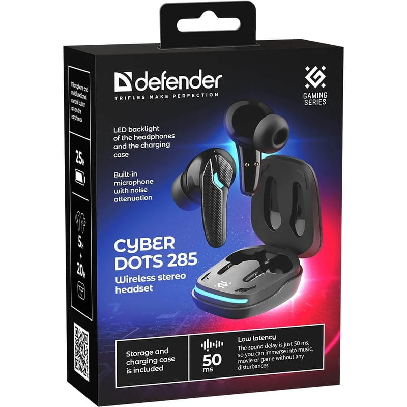 Bluetooth-гарнітура Defender CyberDots 285 Black (63285)