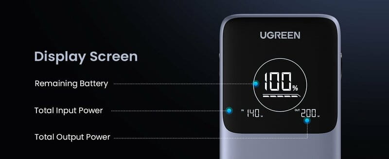 Универсальная мобильная батарея Ugreen 48000mAh, 300W, Grey (25286)