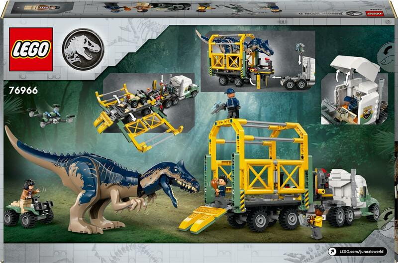 Конструктор LEGO Jurassic World Миссии динозавров: Грузовик для перевозки аллозавра (76966)